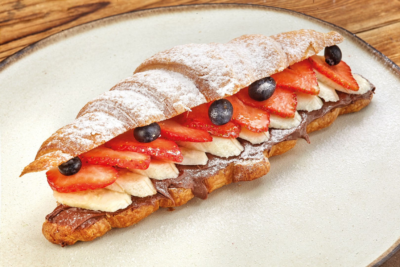 Croissant with Nutella and Fresh Fruit